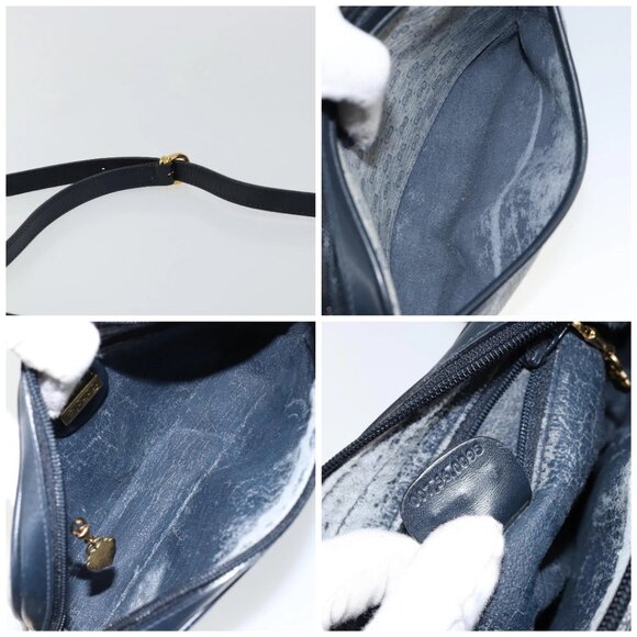 GUCCI Micro GG Supreme Shoulder Bag PVC Navy Gold - Picture 14 of 15